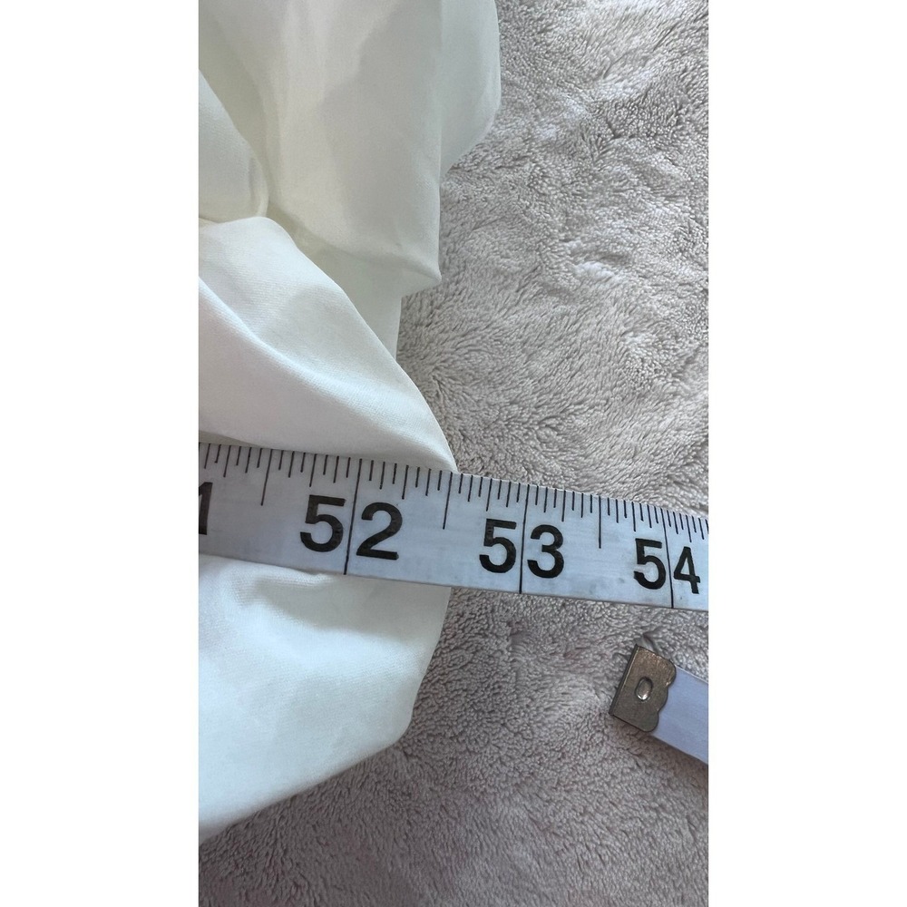 Cinq a Sept Effie White Bubble Hem Midi Dress Cotton V-Neck Cross Back Size 6 - Picture 11 of 11